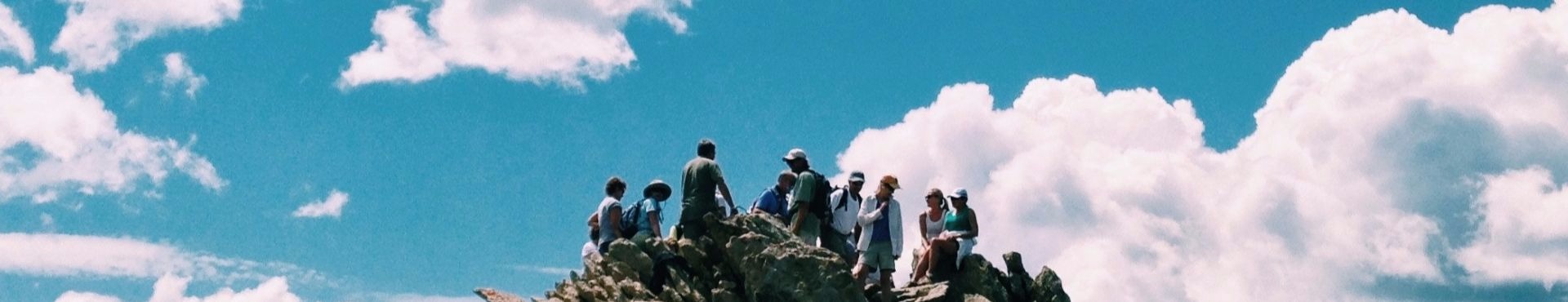 group of people on a mountain top